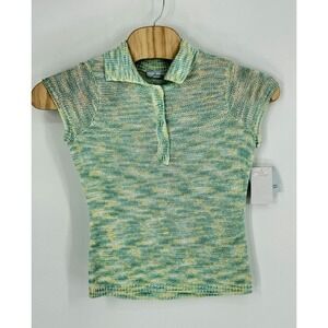 NWT JH Collectibles Women Petite Large Sweater Top Pastel Green Yellow